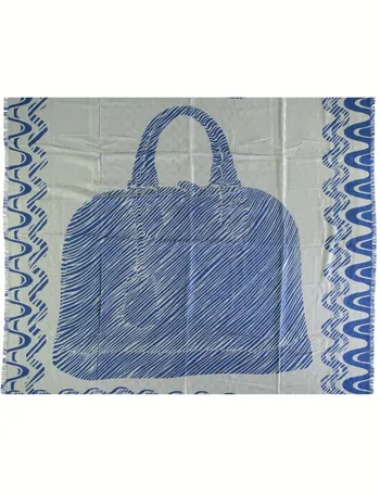 Louis Vuitton Lv Garden Monogram-print Square Silk Scarf in Blue