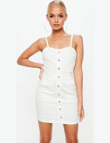 missguided white denim dress