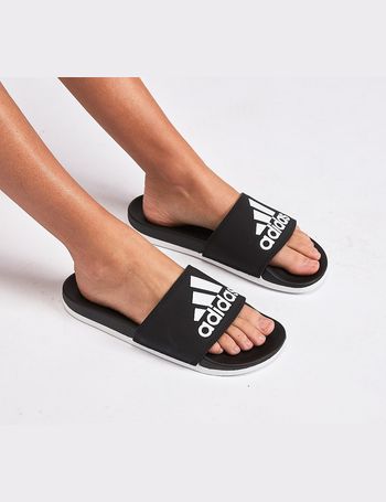 adidas black and pink slides