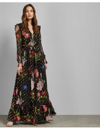 ted baker long sleeve maxi dress