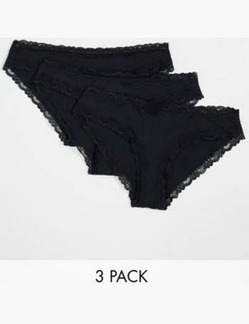 Figleaves Curve Adore lace high waist french knicker in black and gold