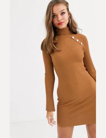 Lipsy button clearance sleeve knitted dress