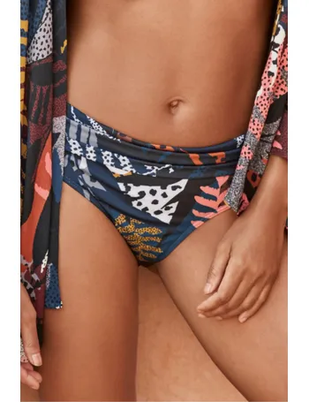 navy roll top bikini bottoms