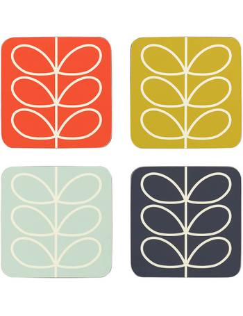 Set of 4 New Orla Kiely House 70s Oval Flower Coasters