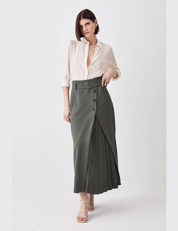 Ponte Belted Pencil Skirt