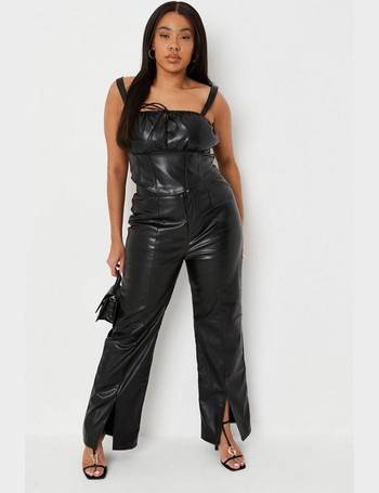 Missguided - Plus Size Faux Leather Trousers Black