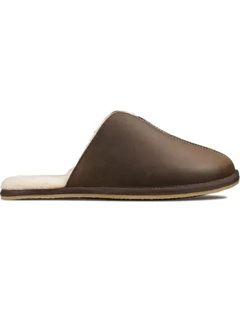 clarks slippers leather