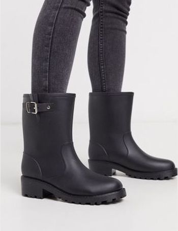 london rebel chunky chelsea welly in matte black