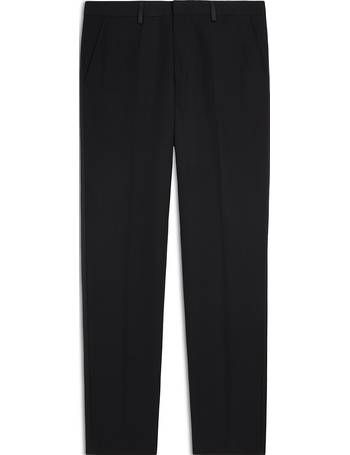 Blue suit trousers in wool with check motif