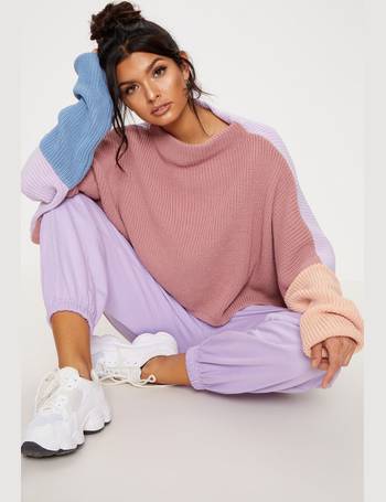 Pink oversized colour outlet block jumper