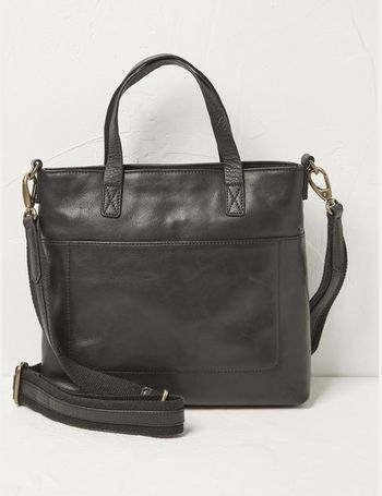 Fat face leather sale tote bag