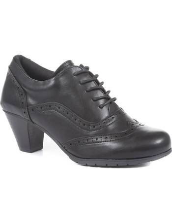 Marco Tozzi Brogues Womens Chunky Patent Brogues Lace Up Shoes