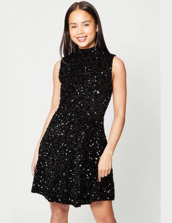 Black Sequin Halter Neck WOW Dress