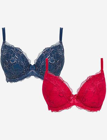 Red Superboost Lace Padded Plunge Bra - BrandAlley