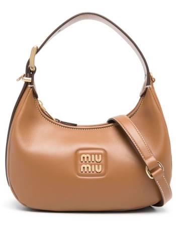 Miu Miu logo-embossed Leather Shoulder Bag - Farfetch