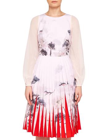 Ted baker prticha lake best sale of dreams pleated dress