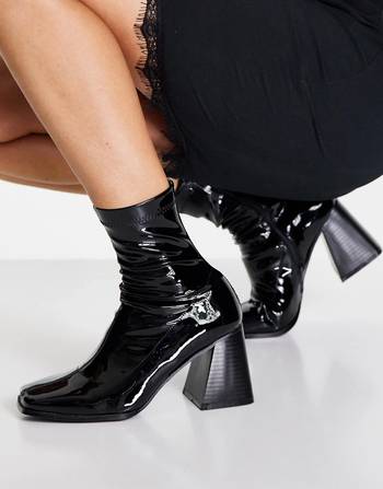 Raid dolley black sale patent heeled ankle boots