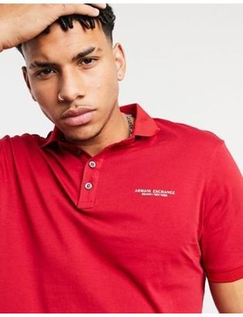 armani exchange red polo shirt