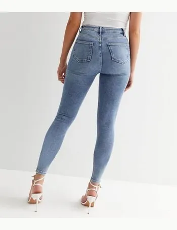 Tall Blue Extreme Ripped High Waist Hallie Super Skinny Jeans