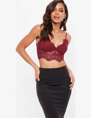 Missguided satin bralet in red