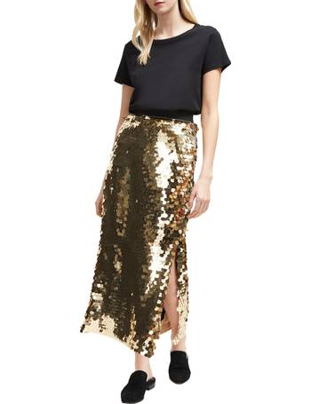 french connection black sequin skirt