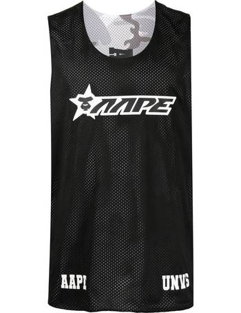 AAPE By A Bathing Ape logo co-ord basketball jersey in black