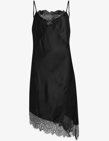 Ophelia Silk Blend Lace Trim Slip Dress