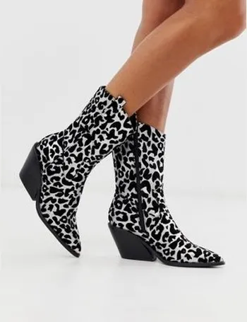 cow print boots asos