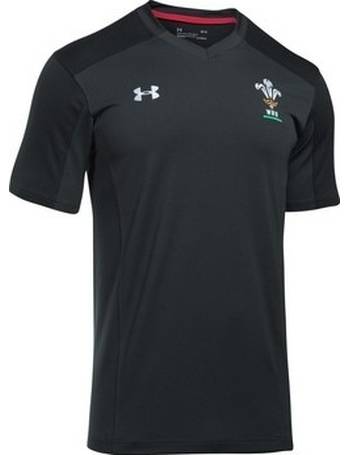 Wales Rugby Union WRU Training Short Sleeve Top Under Armour Mens Size XL 