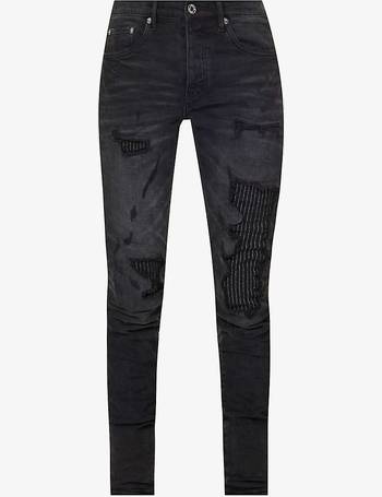 Purple Brand Rip & Repair Stretch Skinny Jeans In Black Vintage Holographic