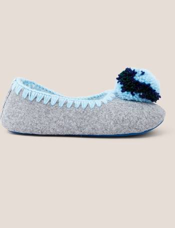 White stuff pom pom on sale slippers