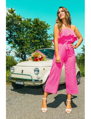 quiz pink polka dot jumpsuit