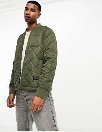 Hollister Sherpa Collar Aviator Bomber Jacket in Green for Men