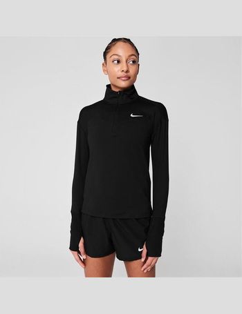 nike women's half zip running top grey