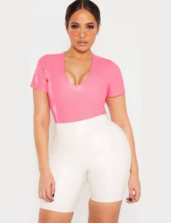 Prettylittlething Light Pink Short Sleeve Bodysuit