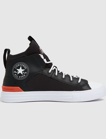 converse black & white ultra lt weight mid trainers