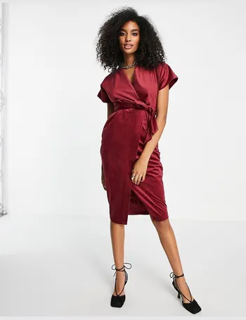 asos velvet wrap dress