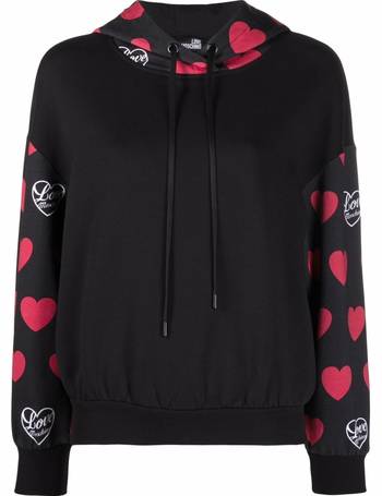 Love Moschino Heart Print Zipped Hoodie - Farfetch