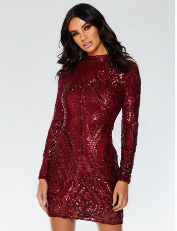 quiz champagne sequin dress