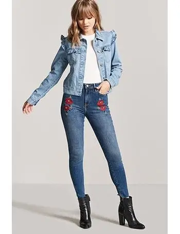 Forever 21 hot sale embroidered jeans