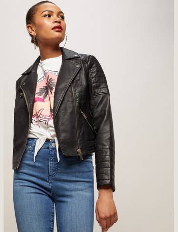 miss selfridge leather coat