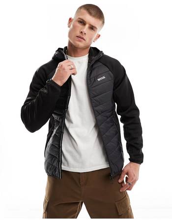 Jack & Jones short collar quilted jacket in black