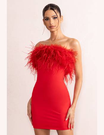 Letitia Red Halter Neck Ruched Bodycon Midi Dress – Club L London