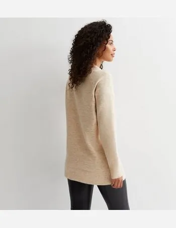 New Look Cream Knit Longline Jumper