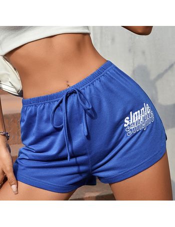 Letter Embroidery Track Shorts