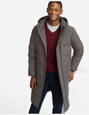 Men seamless down clearance hooded long coat