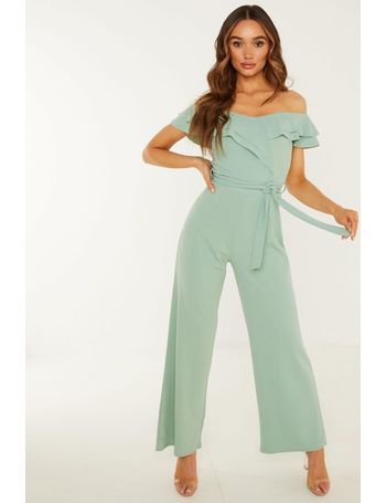 sage bardot palazzo jumpsuit