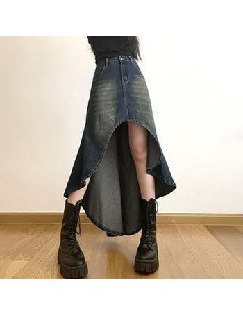 Denimot - Midi A-Line Denim Skirt