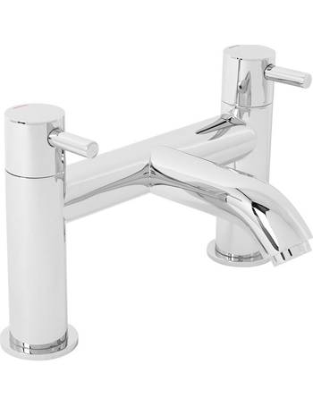 NRG Bath Filler Mixer Tap Bathroom Square Dual Handle Tub Level Faucet