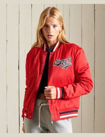 red bomber jacket women